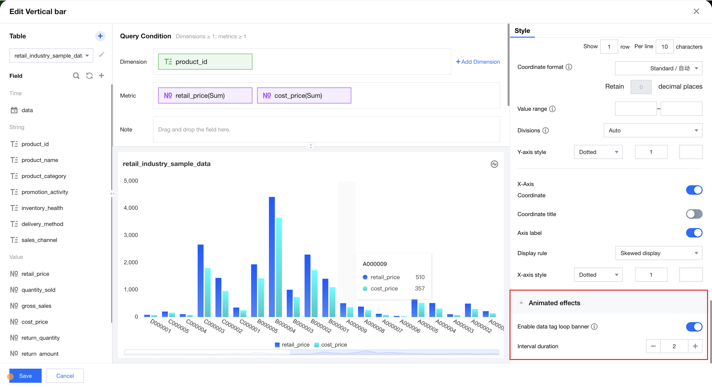 data tag loop banner