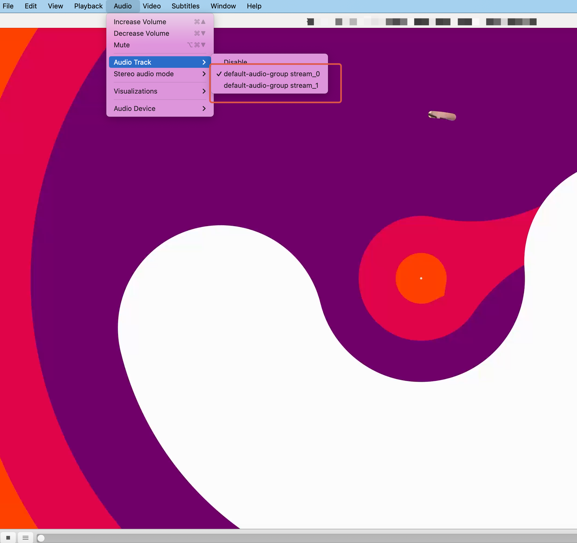 Player switches between different audio tracks:
