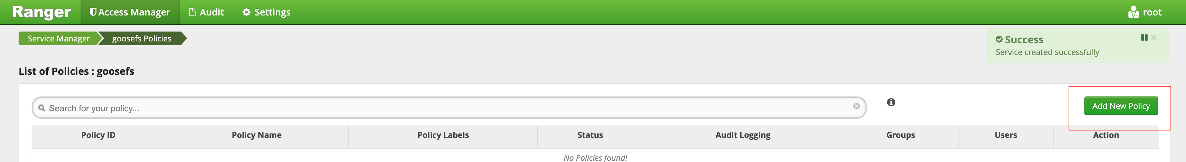 Add an authentication policy
