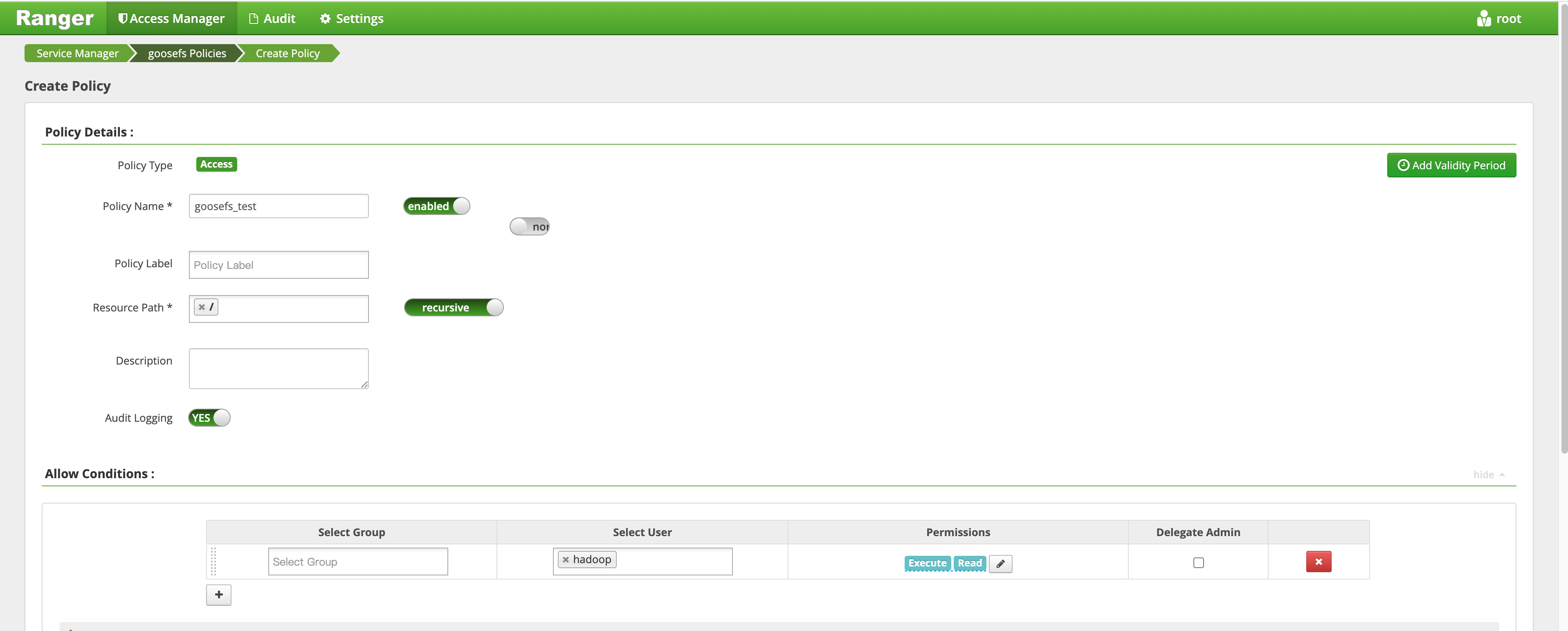 Deploy policies via console