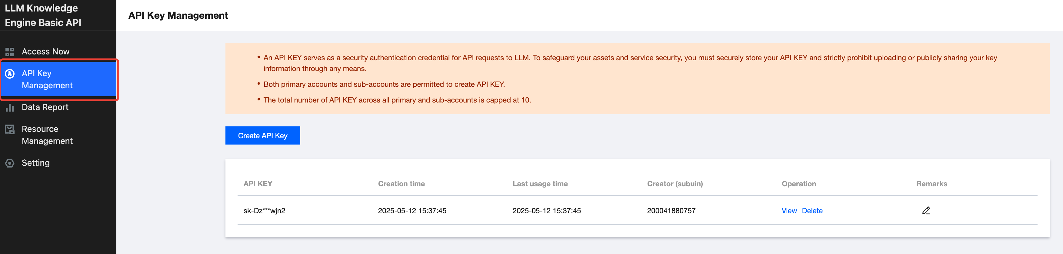 LLM Knowledge Engine Basic API Calls