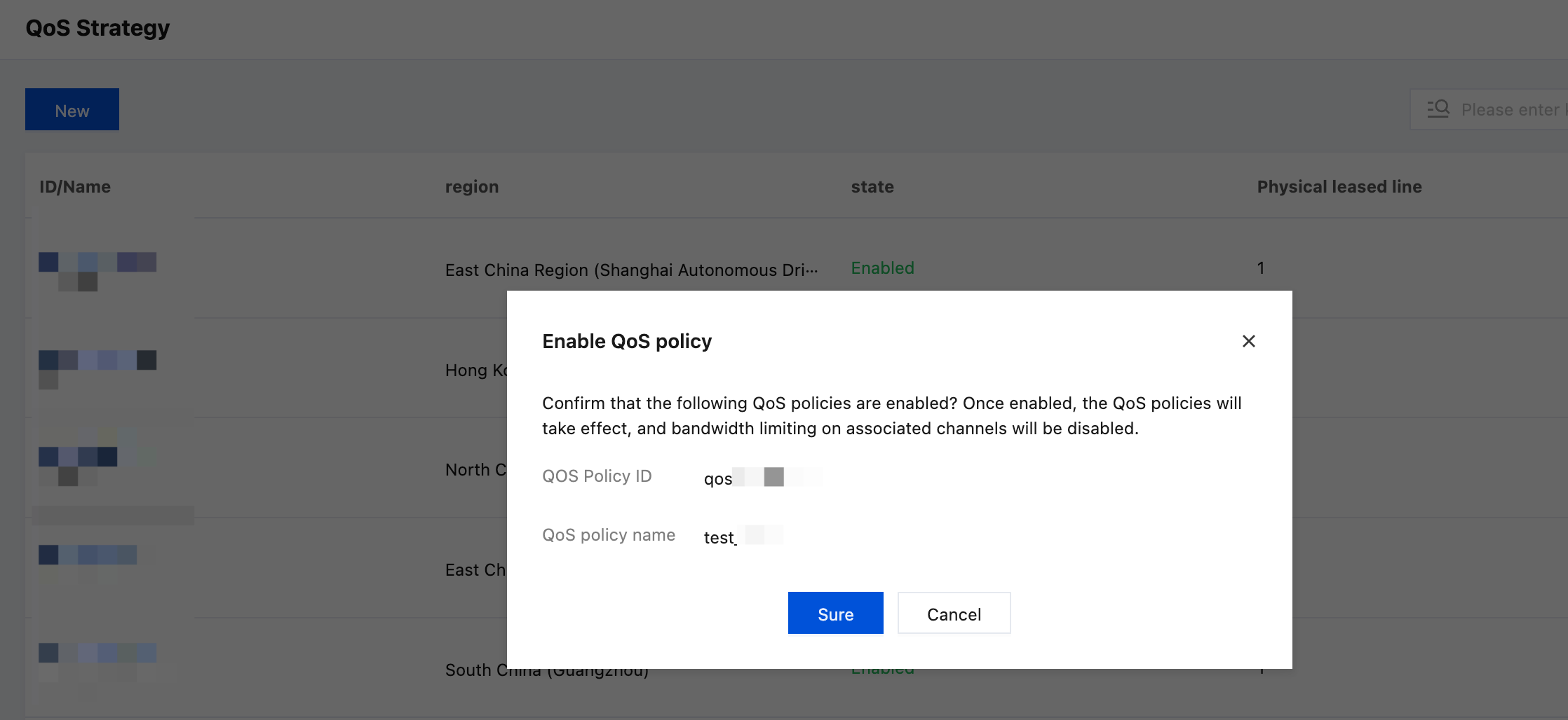 Enable the QoS policy.