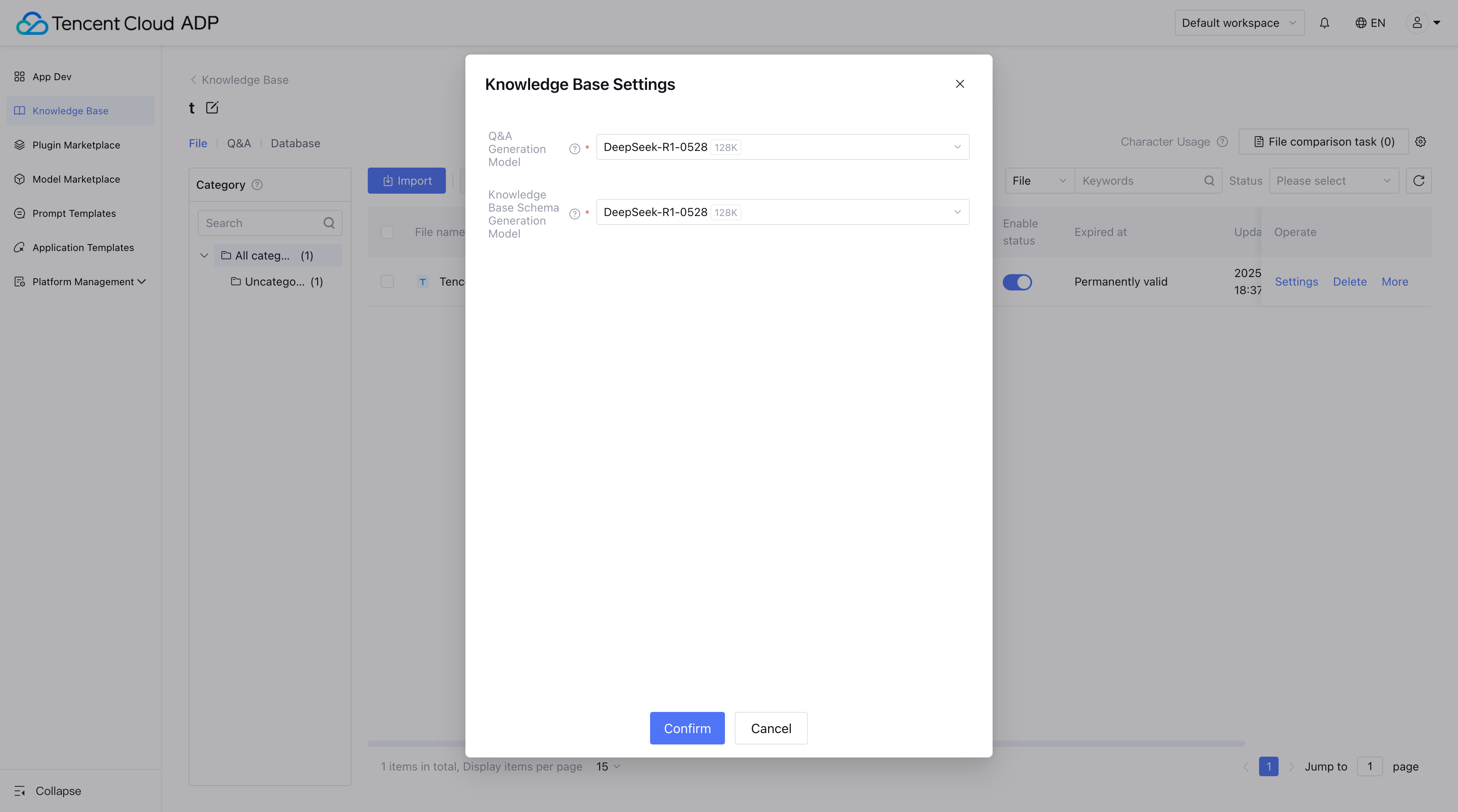 Knowledge Base Settings Overview