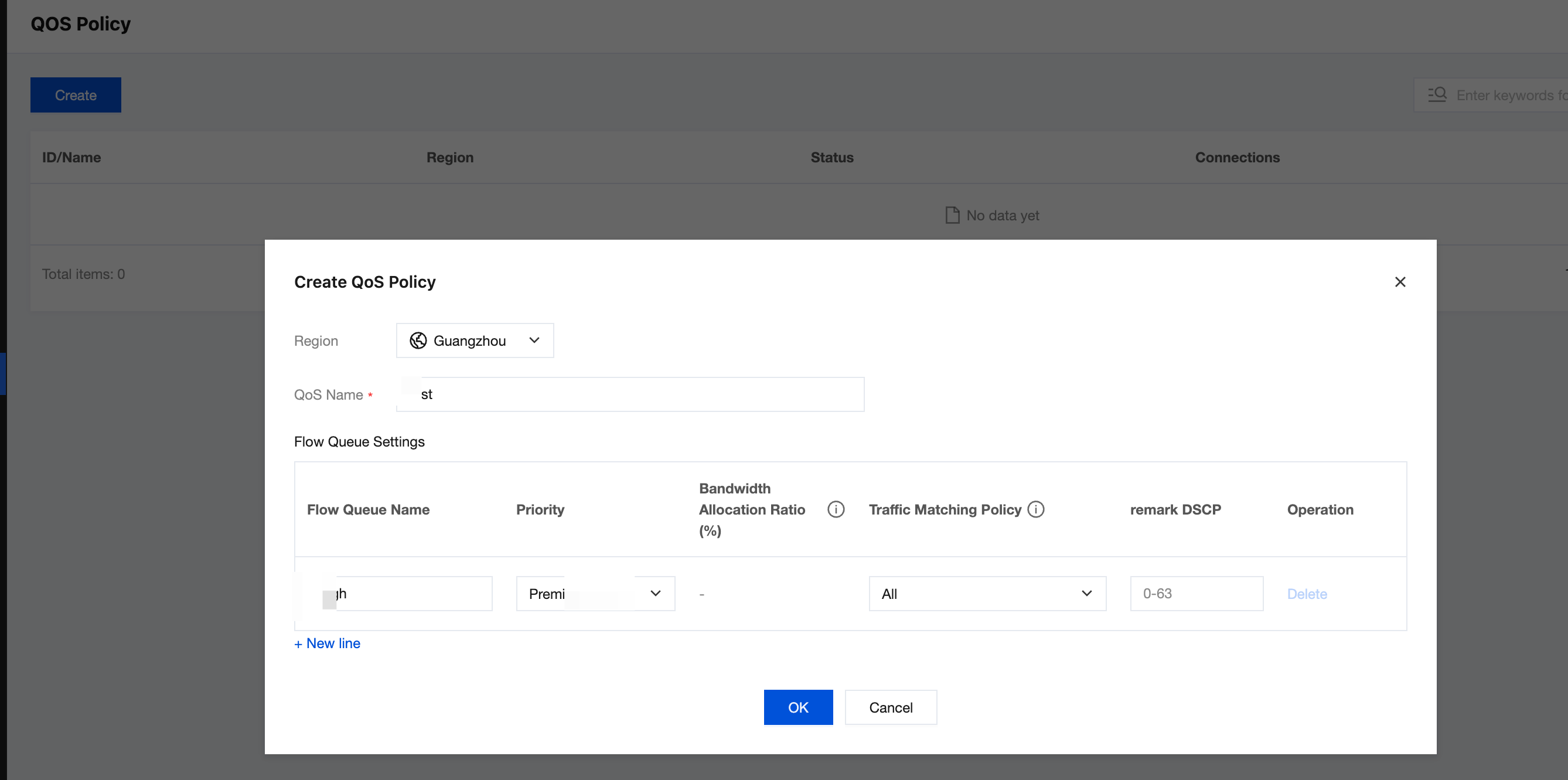 Create a QoS policy.