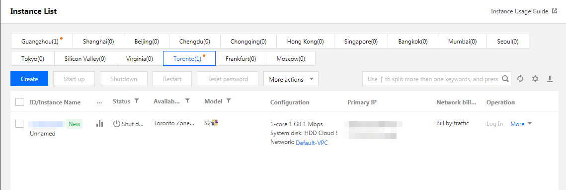 Pilih wilayah dan model