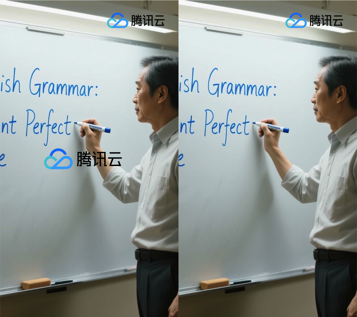 Left: original video. Right: erasing effect.