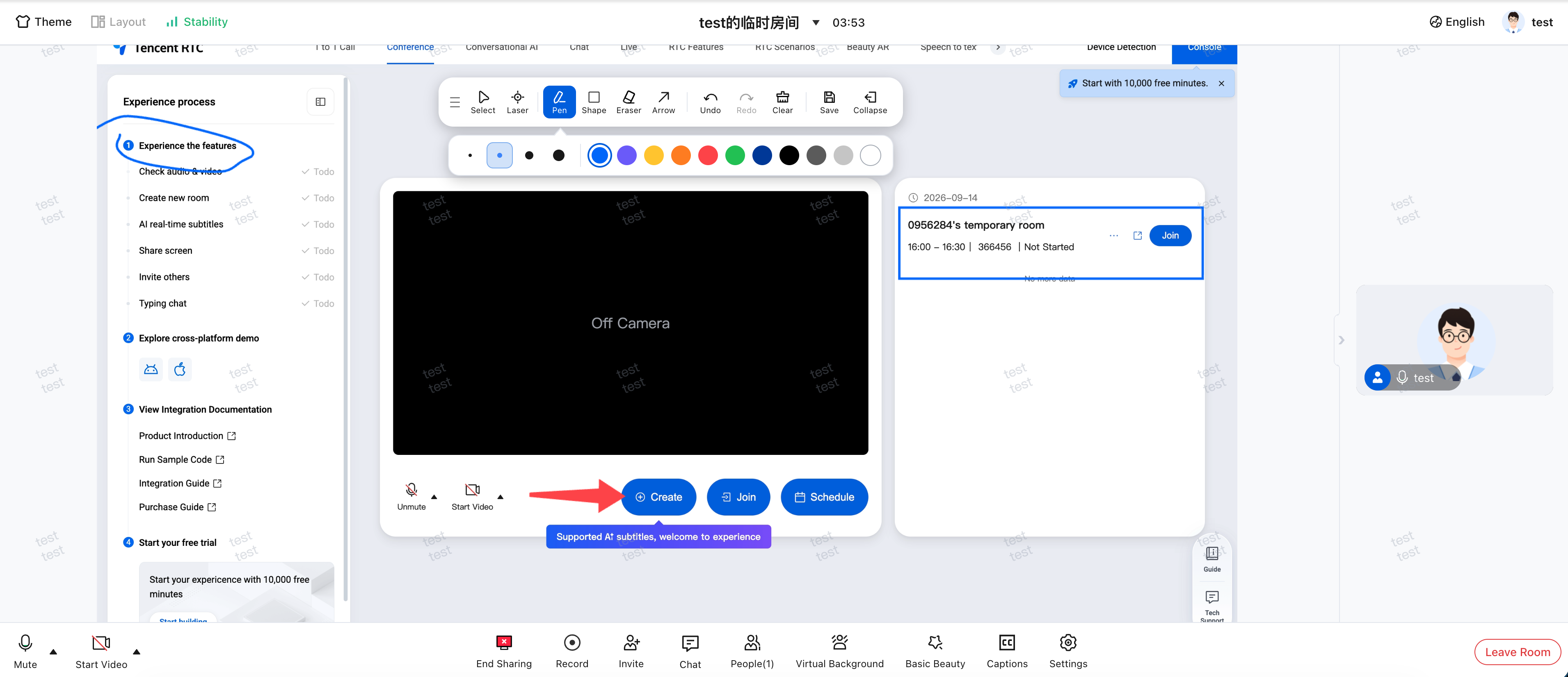 Annotating on the shared screen