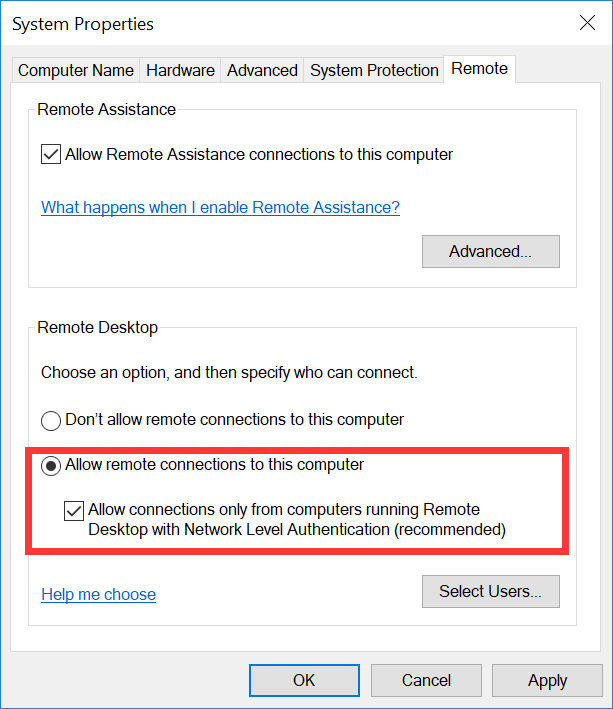 Pengaturan Desktop Jarak Jauh