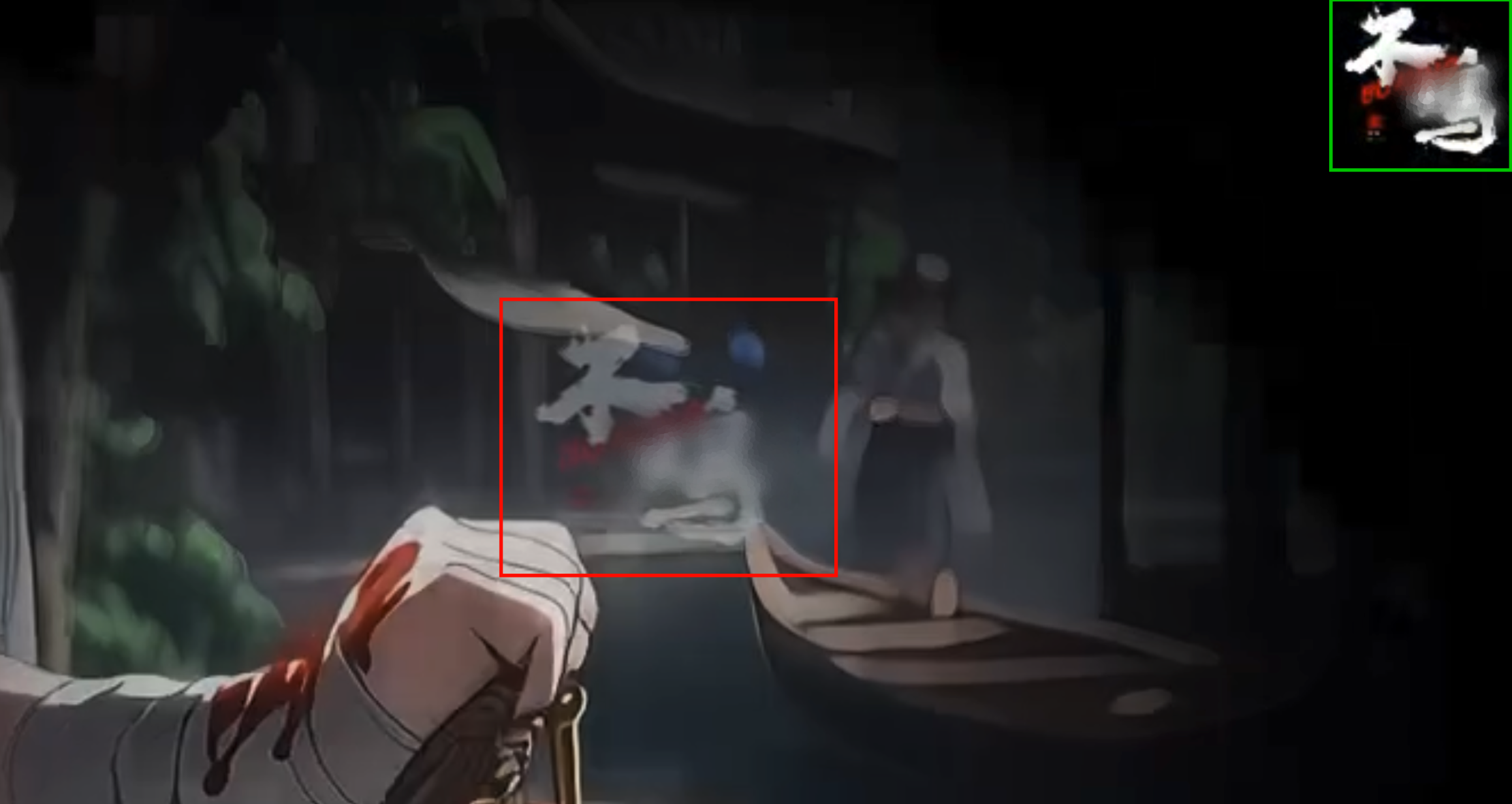 Red box: dynamic logo that is constantly moving. It is recommended to use automatic erasing (model training required for uncommon Internet logos). Green box: static logo with a fixed position, which can be removed by using specified area erasing.