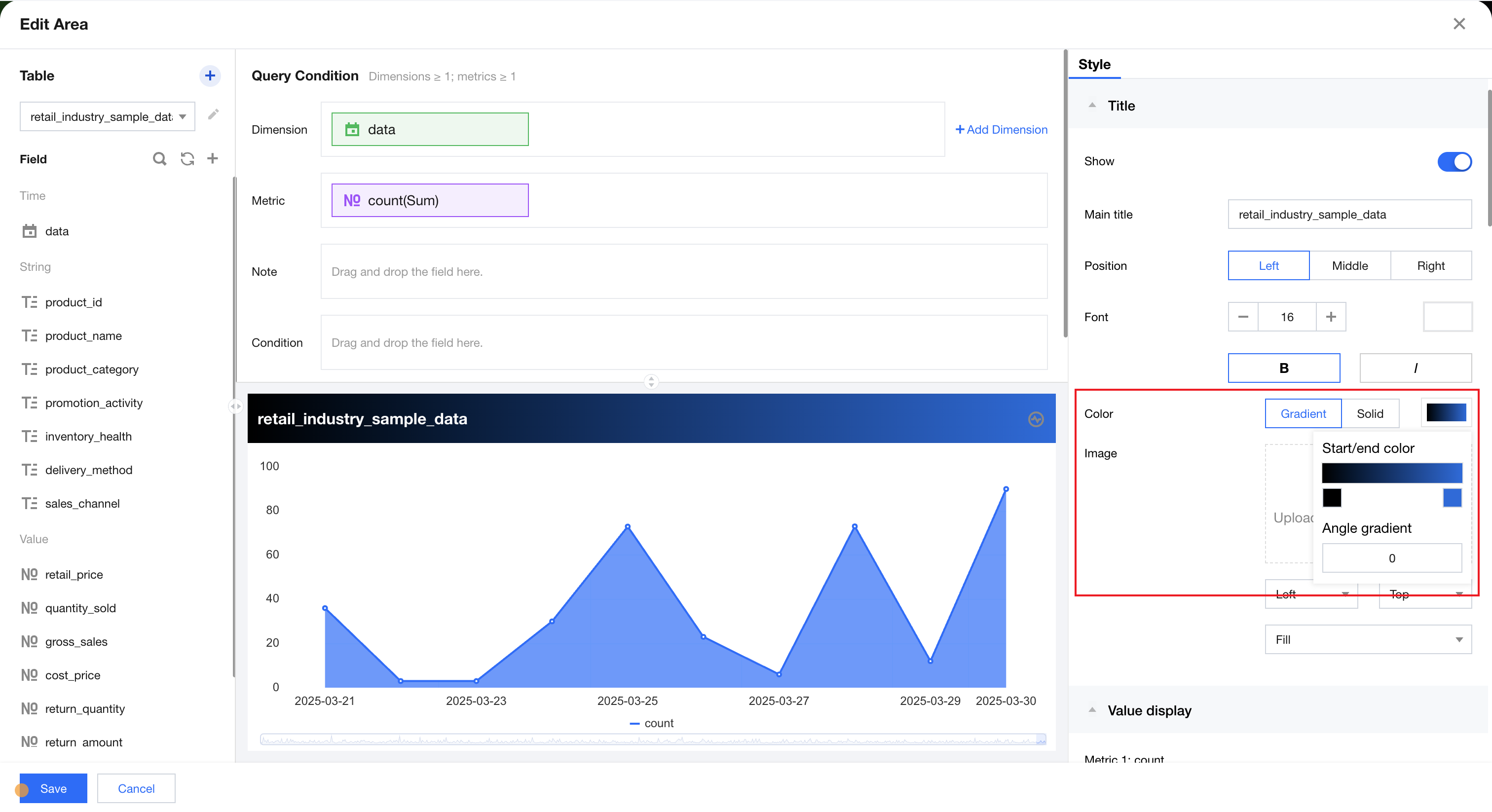 gradient title effect